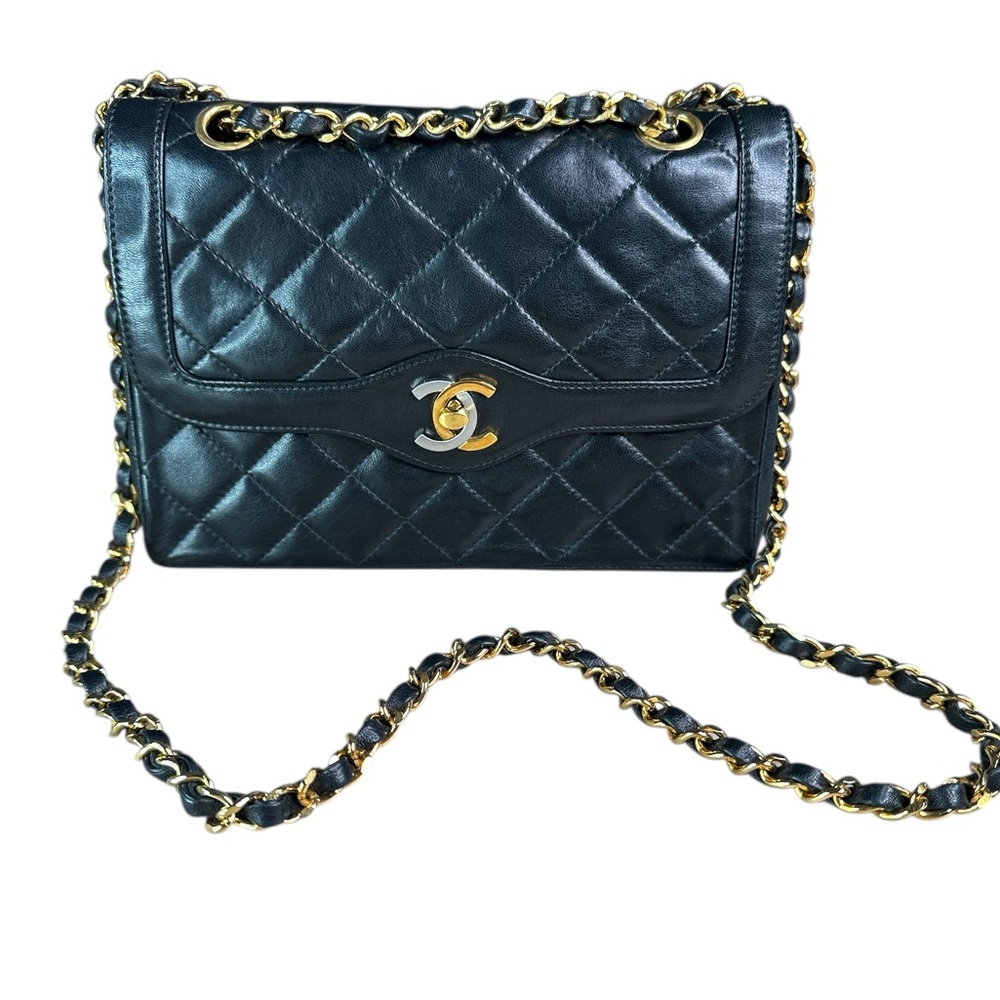 Chanel Black Lamb double flap 20” 2way bag